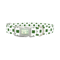 Dotted Clover Dog Collar - plastic silver