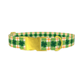 Plaid Clover Dog Collar - metal gold