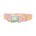 Pink Banana Pattern Dog Collar - plastic silver