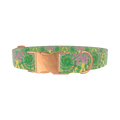 Tie Dye Spiral Dog Collar - metal silver