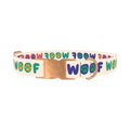 Woof Paw Print Dog Collar - metal rose gold