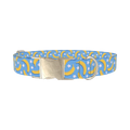 Banana Floral Dog Collar - metal silver