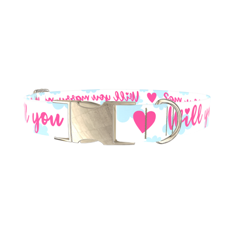 Romantic Heart Dog Collar - metal gold