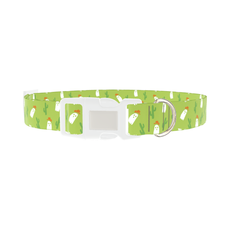 Western Ghost Dog Collar - plastic silver