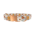 Colorful Floral Dog Collar - metal rose gold