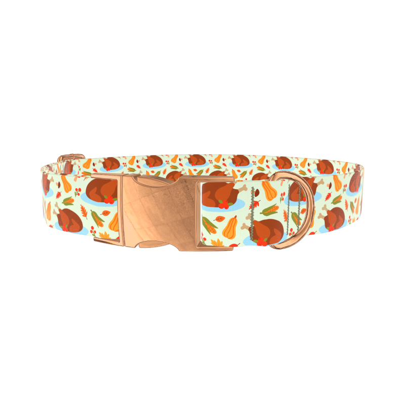 Harvest Feast Dog Collar - metal silver