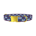 Christmas Knitted Stars Dog Collar - metal gold