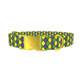 Mardi Gras Rhombus Dog Collar - metal gold