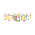Colorful Easter Bunny Dog Collar - metal silver