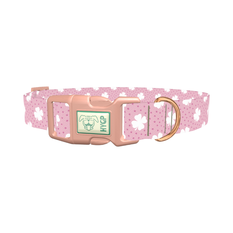 Clover Dot Dog Collar - plastic rose gold