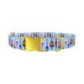 Fishing Bobber Pattern Dog Collar - metal gold