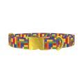 Colorful Block Dog Collar - metal gold