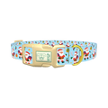 Christmas Santa Stars Dog Collar - plastic gold