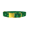 St. Patrick's Clover Dog Collar - metal gold