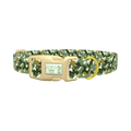 Green Army Camo Dog Collar - plastic gold