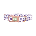 Purple Bow Dog Collar - plastic rose gold
