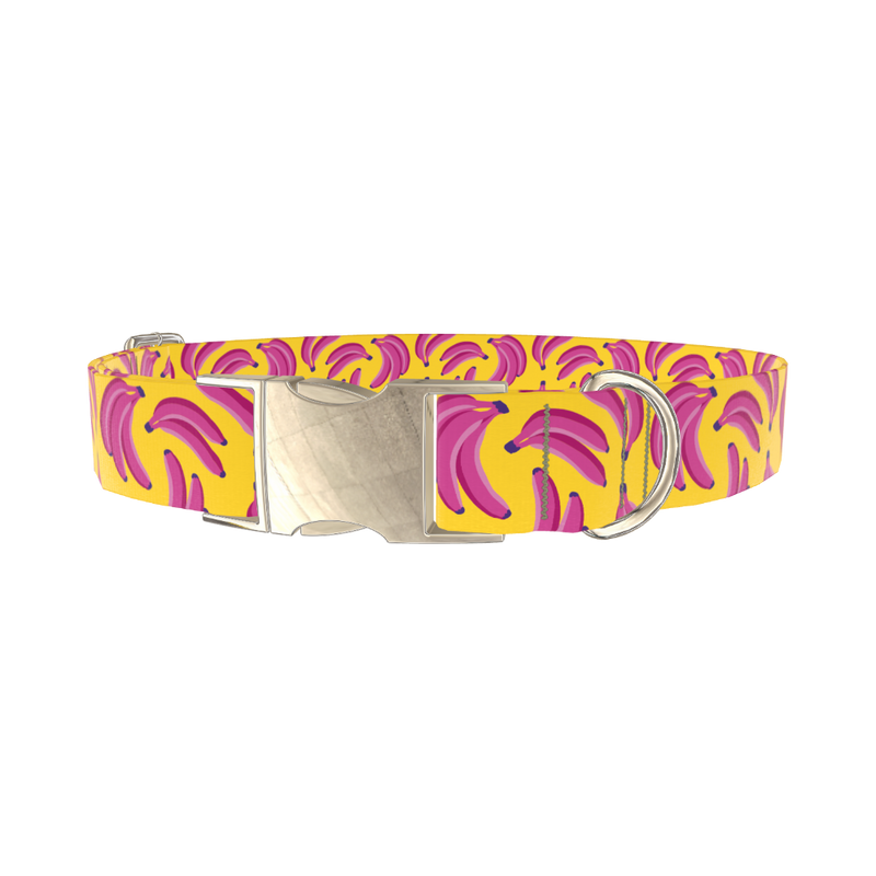 Fruit Banana Dog Collar - metal silver