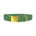 Green Santa Hat Dog Collar - metal gold