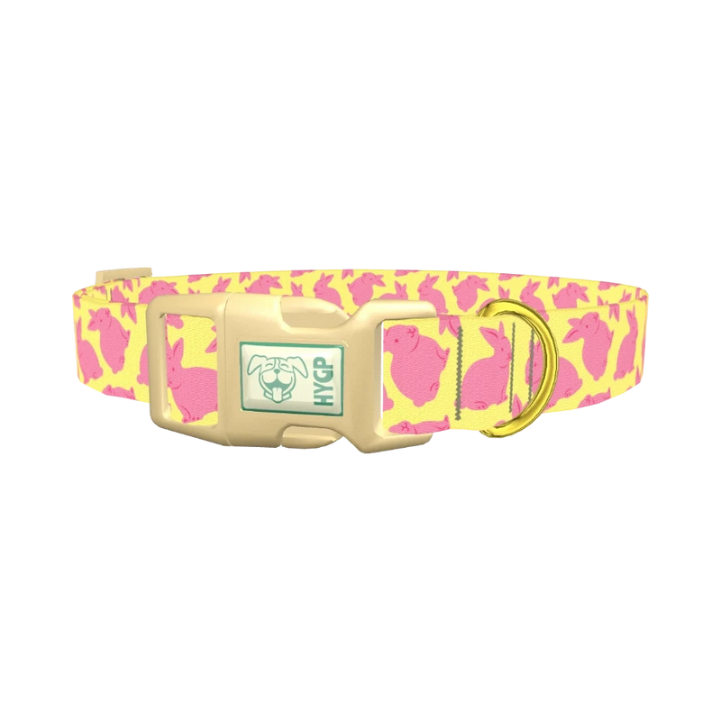 Yellow Bunny Dog Collar - plastic gold