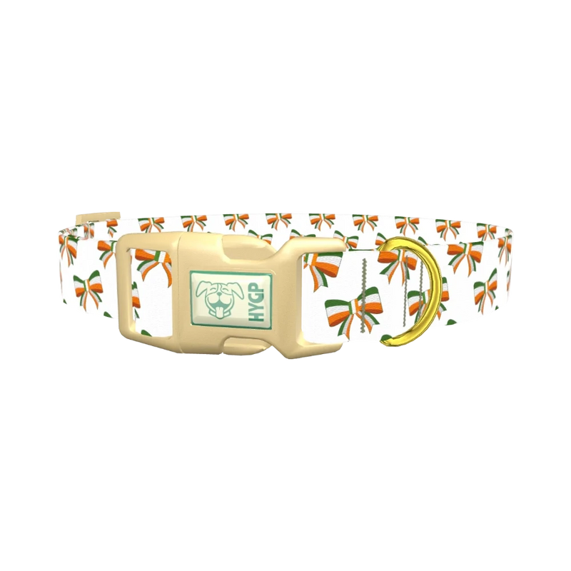 Irish Bow Dog Collar - plastic gold