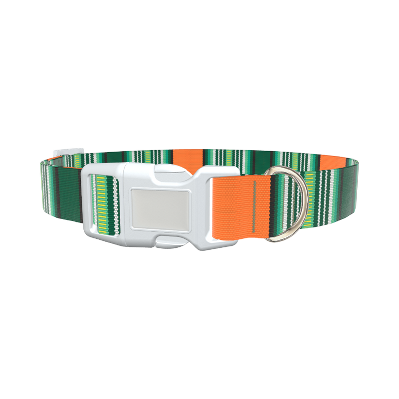 Woven Stripe Dog Collar - plastic rose gold