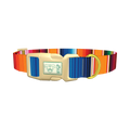 Mexican Textile Stripes Dog Collar - plastic gold