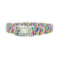 Christmas Tree Pattern Dog Collar - plastic silver