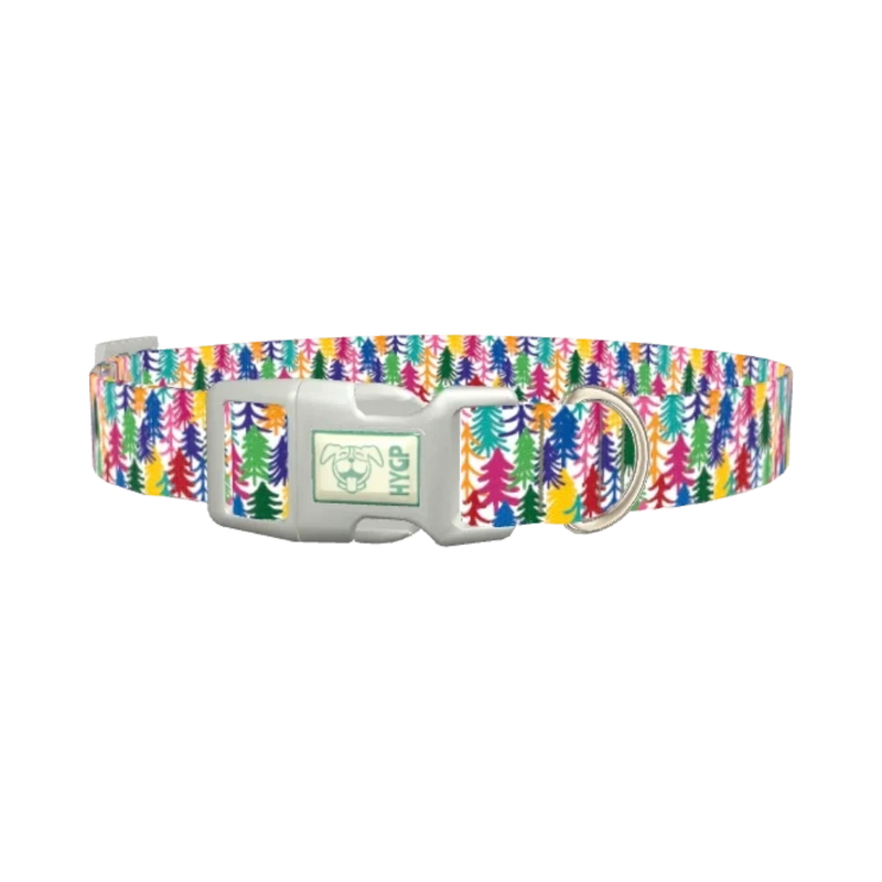 Christmas Tree Pattern Dog Collar - plastic silver