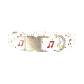Music Note Dog Collar - metal silver