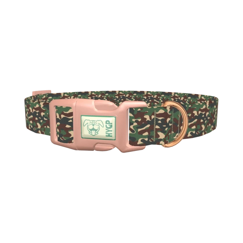 Camouflage Pattern Dog Collar - plastic rose gold