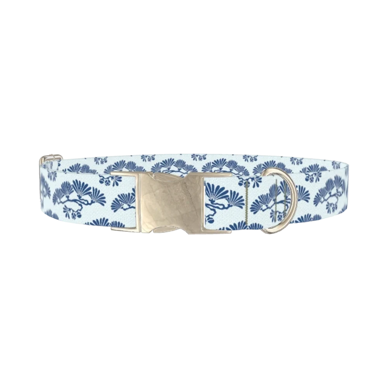 Japanese Tree Dog Collar - metal silver