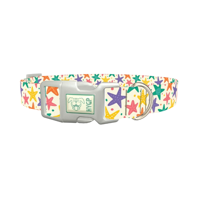 Starfish Mix Dog Collar - plastic silver