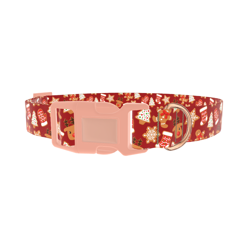 Christmas Cookie Dog Collar - plastic rose gold