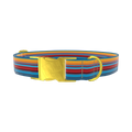 Colorful Geometric Stripe Dog Collar - metal rose gold