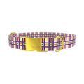 Geometric Grid Dog Collar - metal gold