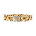 Sunflower Leaf Dog Collar - metal silver