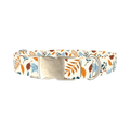 Autumn Berry Leaves Dog Collar - metal silver