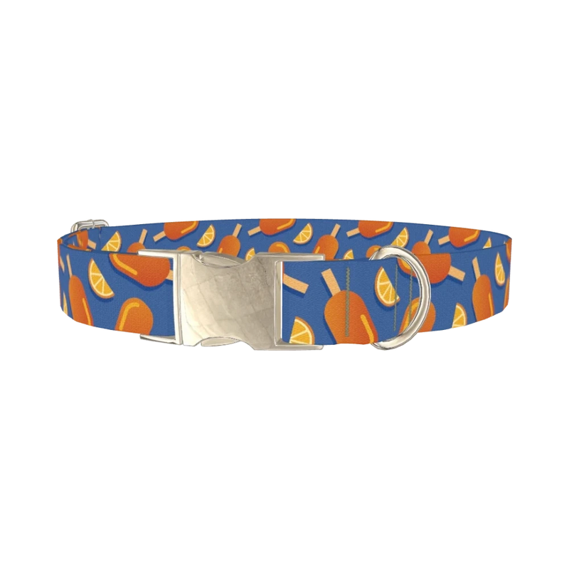 Citrus Popsicle Dog Collar - metal silver