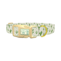 Green Cactus Landscape Dog Collar - plastic gold