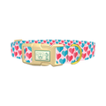 Geometric Colorful Heart Dog Collar - plastic gold