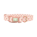 Red Ribbon Bow Dog Collar - plastic rose gold