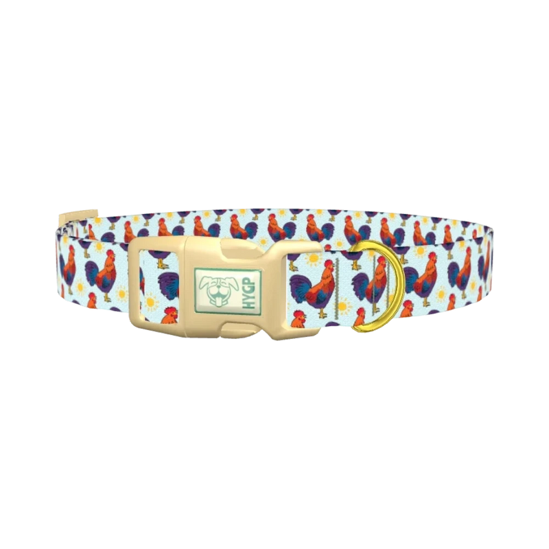 Rooster Sun Dog Collar - plastic gold