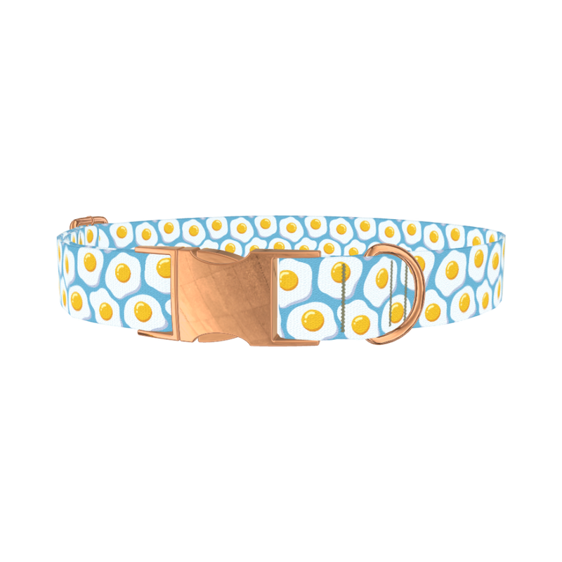 Egg Pattern Dog Collar - metal rose gold