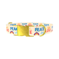 Peace Love Rainbow Dog Collar - metal rose gold