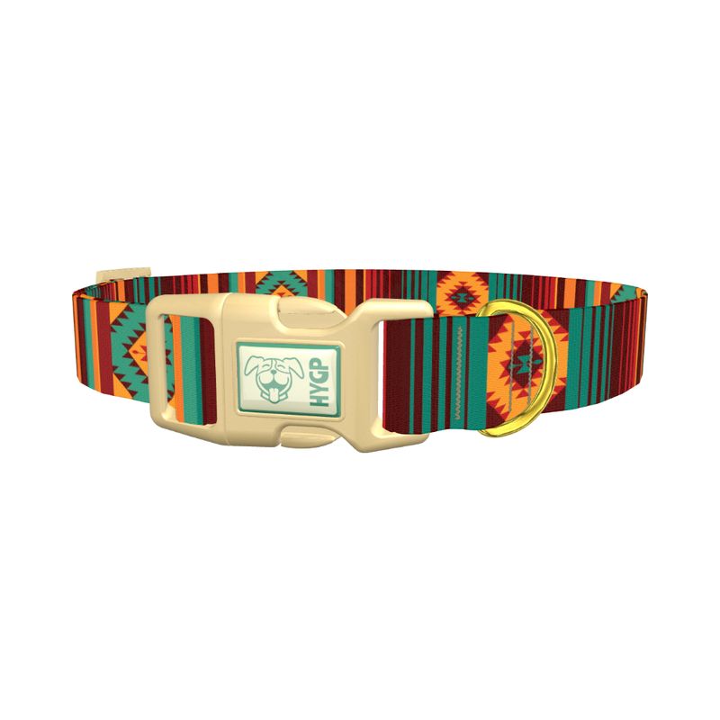 Tribal Stripes Dog Collar - plastic gold