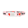 Heart Love Dog Collar - plastic silver