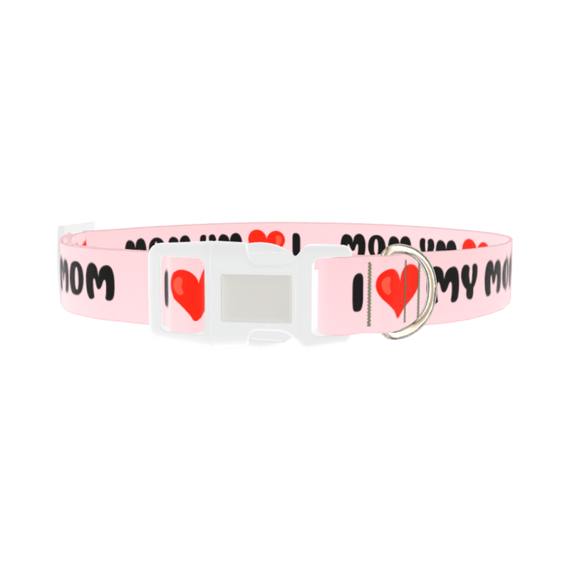 Heart Love Dog Collar - plastic silver