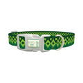 Argyle Clover Dog Collar - plastic silver