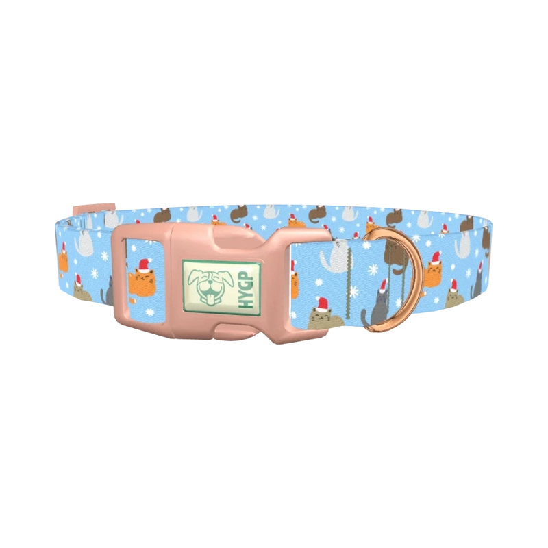 Festive Cat Dog Collar - plastic rose gold
