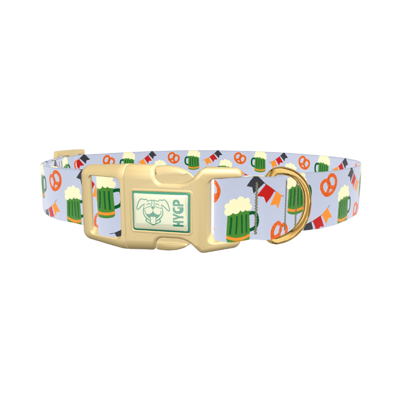 Oktoberfest Dog Collar - plastic silver